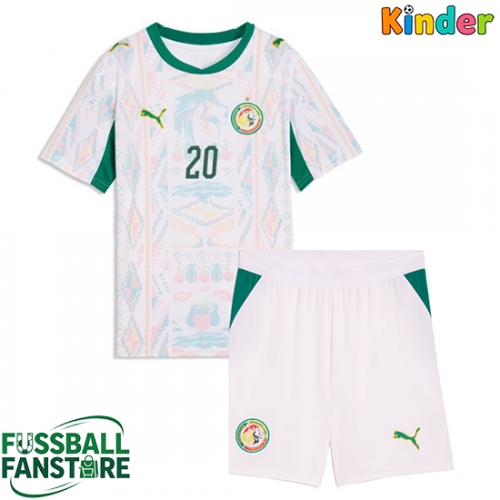 Senegal Habib Diallo #20 Replik Heimtrikot Kinder WM 2026 Kurzarm (+ Kurze Hosen)